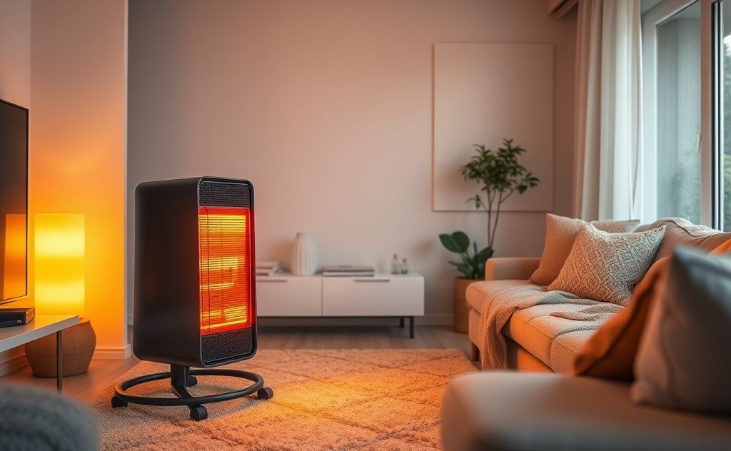 Modern heater enhancing cozy home atmosphere