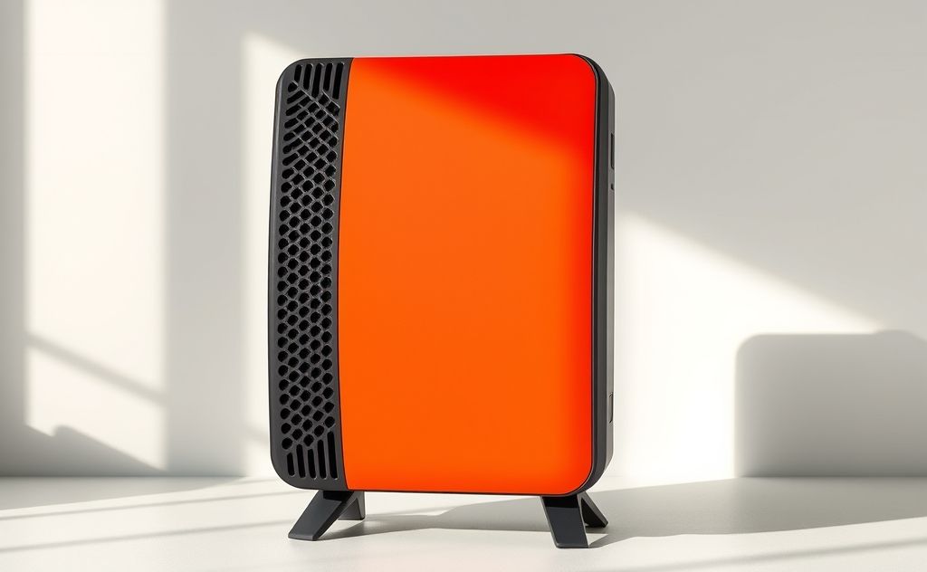Modern heater features with contrasting designs and colors