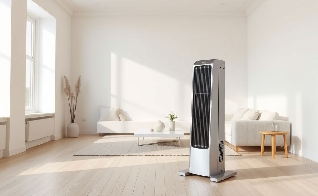 Modern heater in sleek minimalist interior design