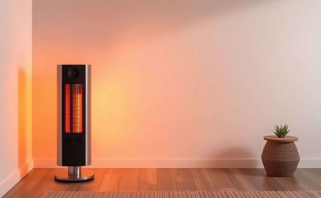 Modern heater with sleek design and warm ambiance