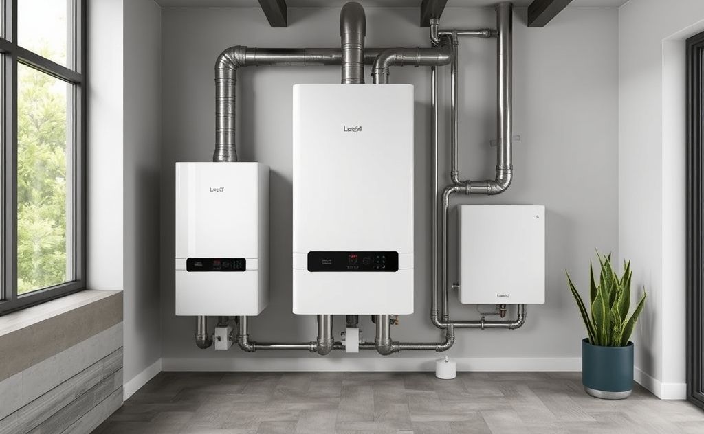 Modern hydronic boiler system in a sleek setting