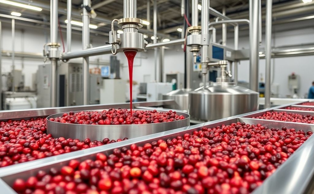 Modern industrial cranberry juice extraction methods