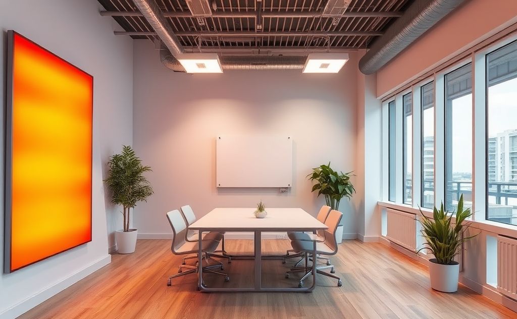 Modern infrared heating panels for efficient office warmth