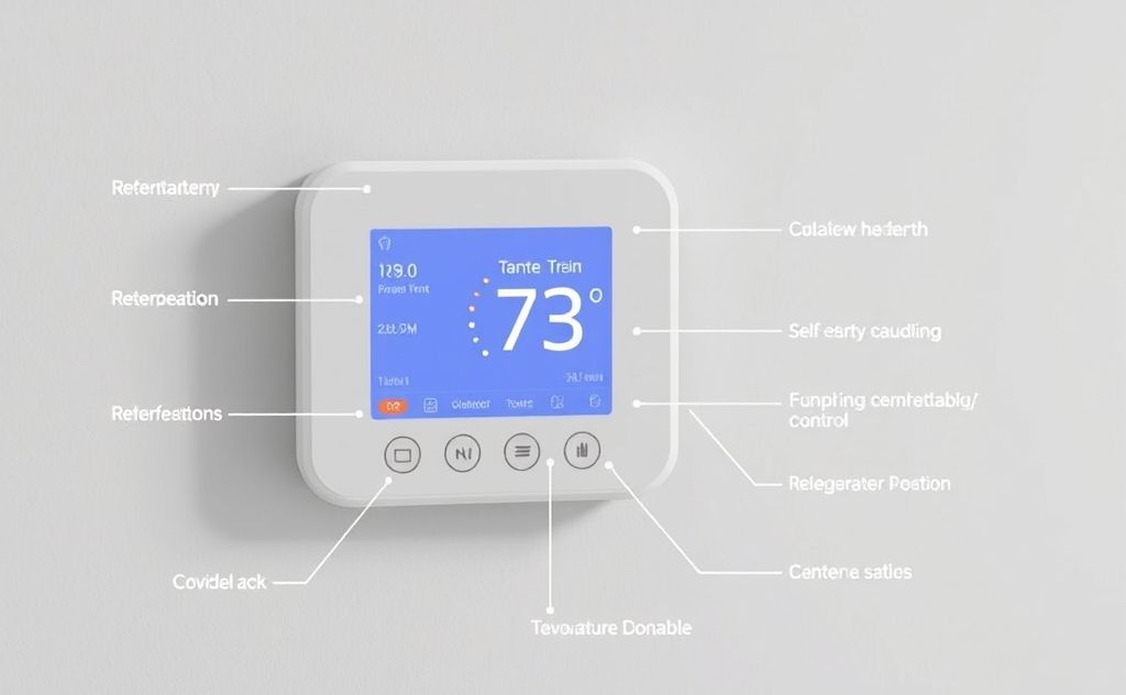 Modern thermostat with temperature control features