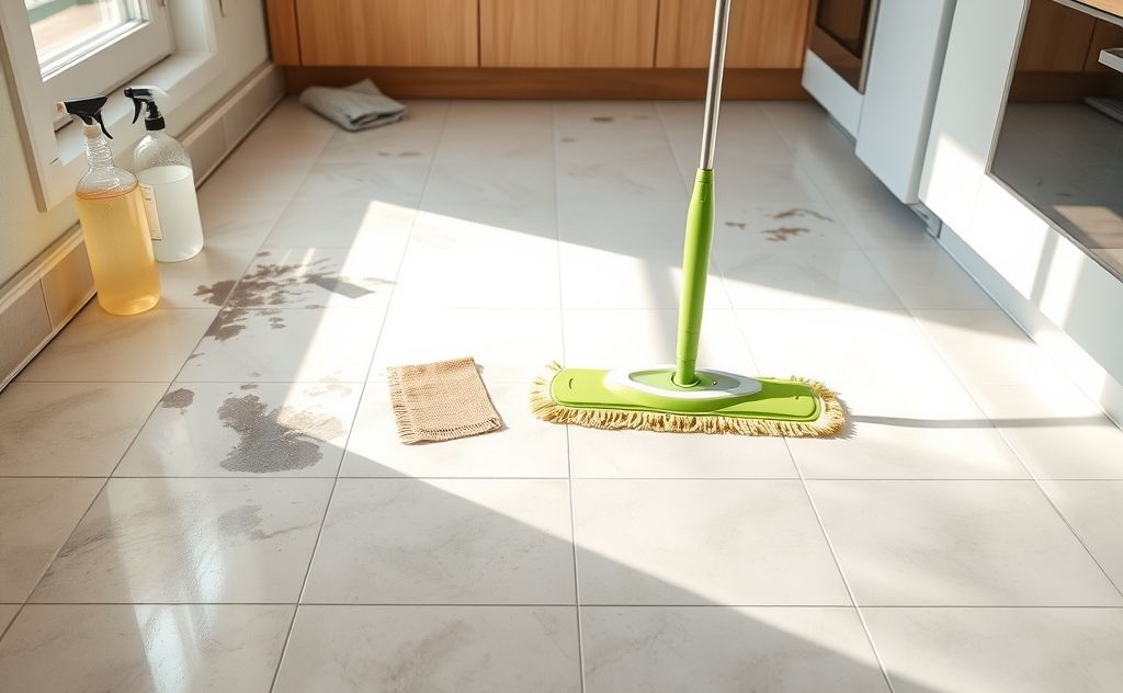 Mold removal process with vinegar mopping