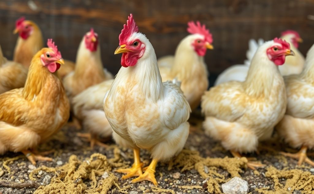 Moldy chicken feed effects on health and growth
