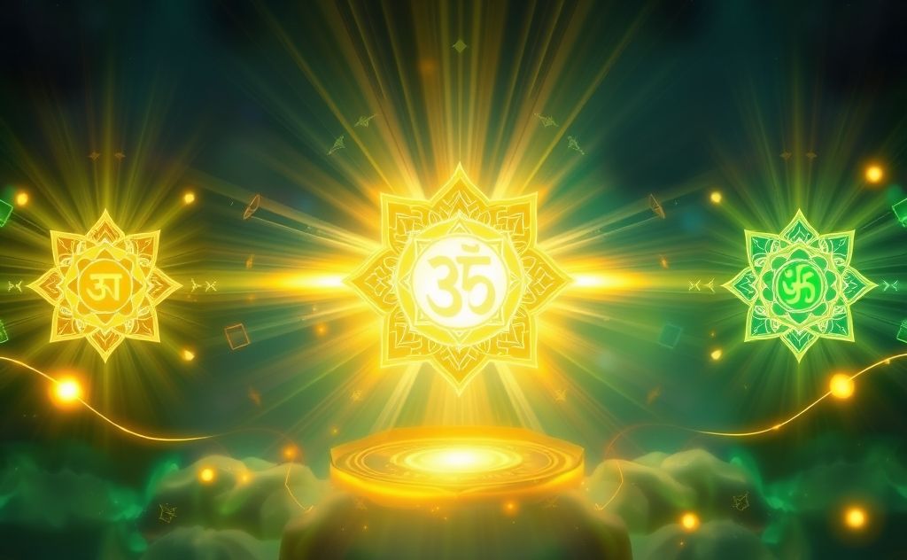 Money chakra healing symbols and energy flow