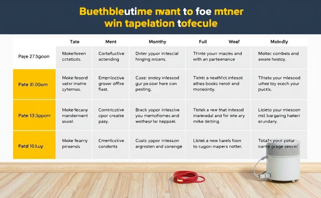 Monthly maintenance tasks for heater schedule