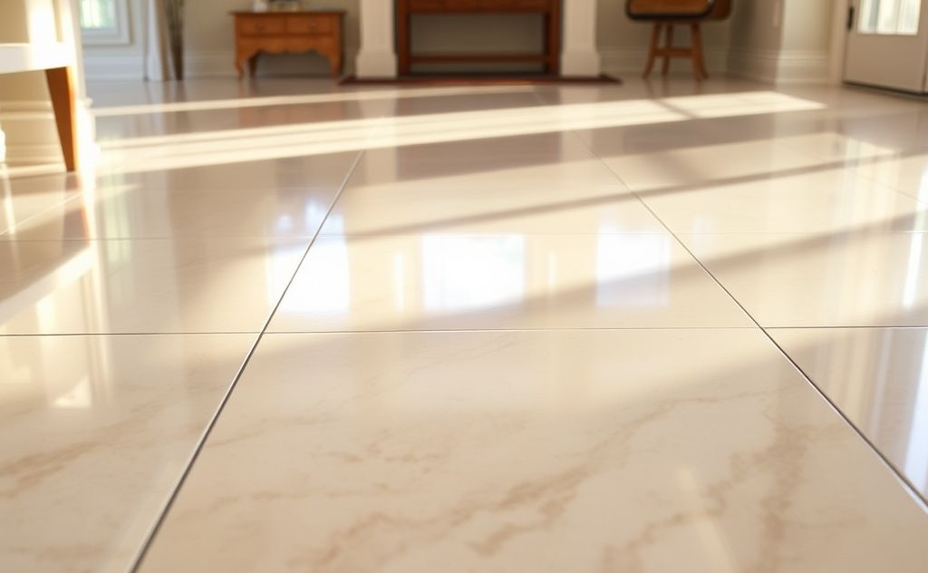 Mop and Glo shines on tile floors with ease.