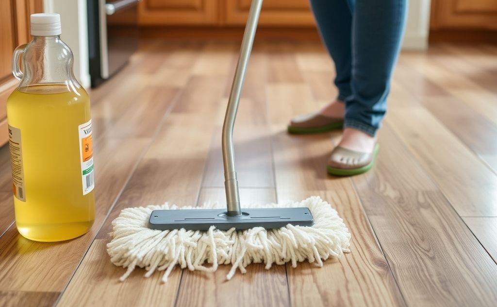 Mop floors with vinegar to eliminate fleas