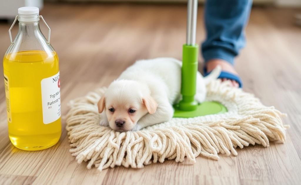 Mop with vinegar to eliminate fleas effectively.