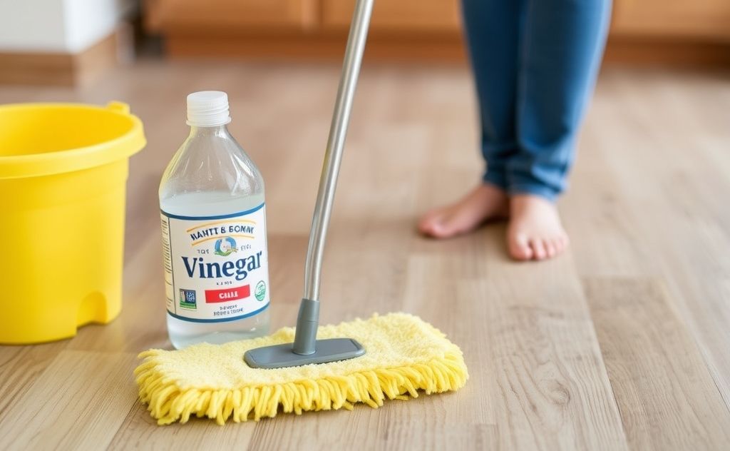 Mopping with vinegar for clean, germ-free floors