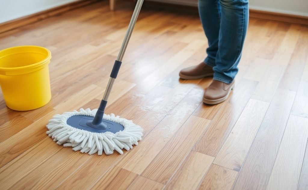 Mopping wood floors can cause damage.