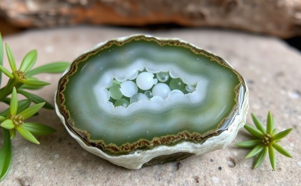 Moss Agate enhances root chakra energy balance