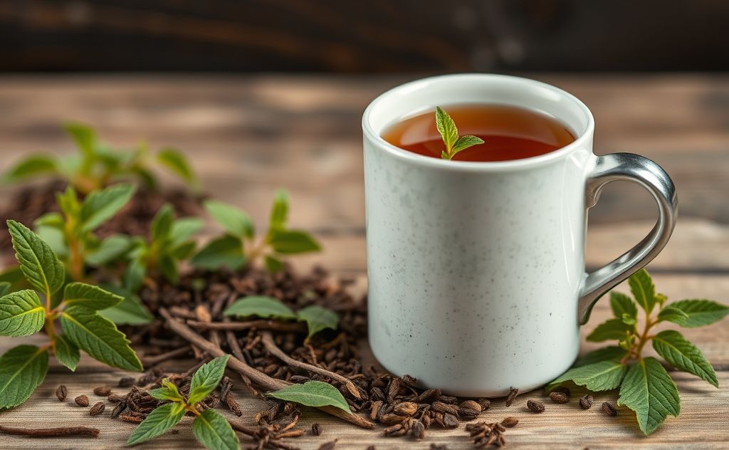 Mugwort tea rich herbal flavor aroma depth
