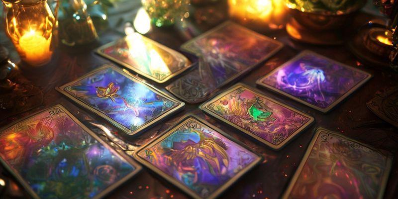 Tarot kartlarının gizemli bir şekilde dizildiği bir masa