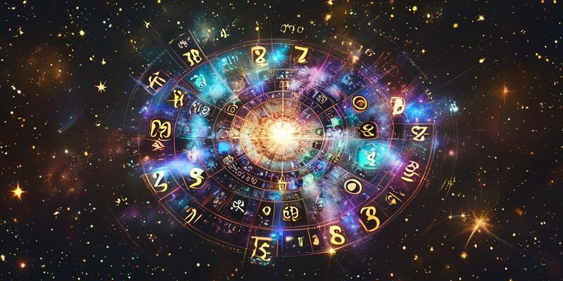 Bir numeroloji haritası ve üzerinde sayıların yer aldığı mistik bir illüstrasyon