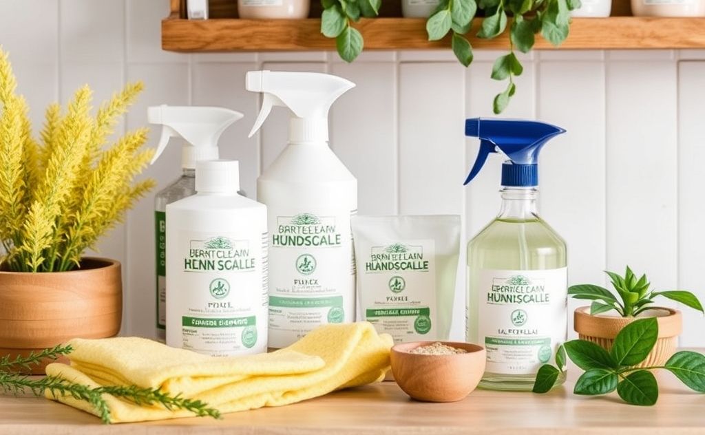 Natural cleaning products for a green home.