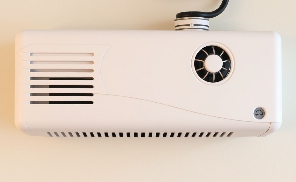 Natural gas wall heater with thermostat and blower