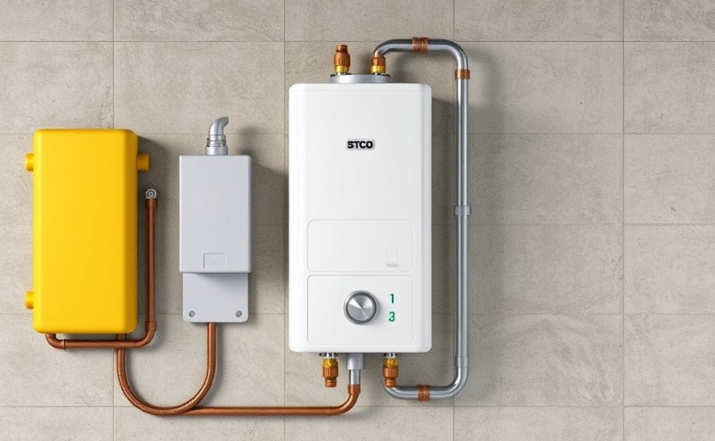 Natural gas water heater with anode rod concept