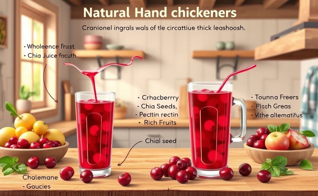 Natural thickening methods for cranberry juice