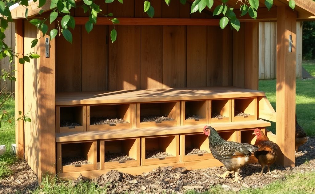 Nest boxes needed for ten chickens 2 to 3