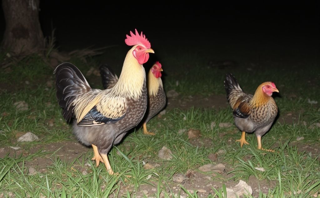 Nighttime crowing by chickens alerts predators