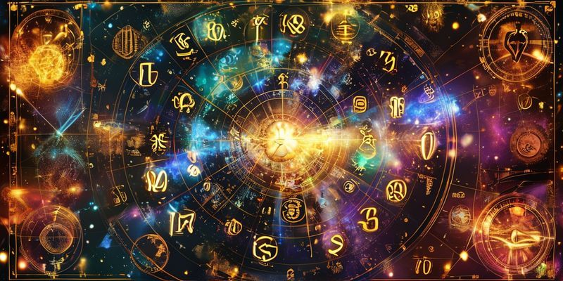 Numeroloji tablosu, kozmik semboller ve parıldayan sayılar