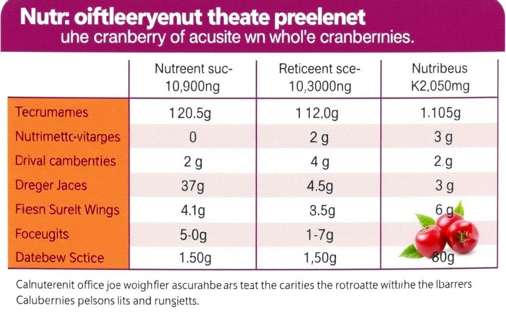Nutrient comparison cranberry juice whole cranberries