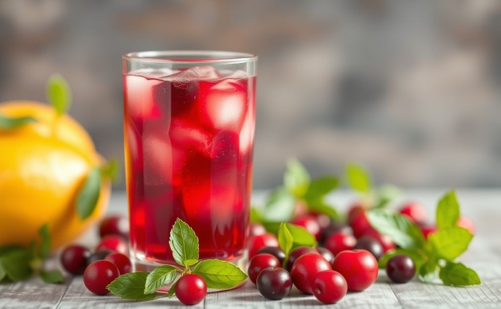 Nutrient-rich cranberry juice in a vibrant glass