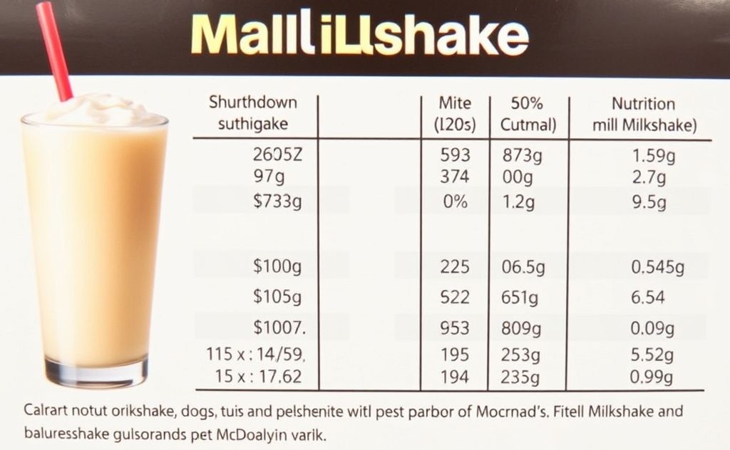 Nutrition breakdown of McDonald's small milkshake