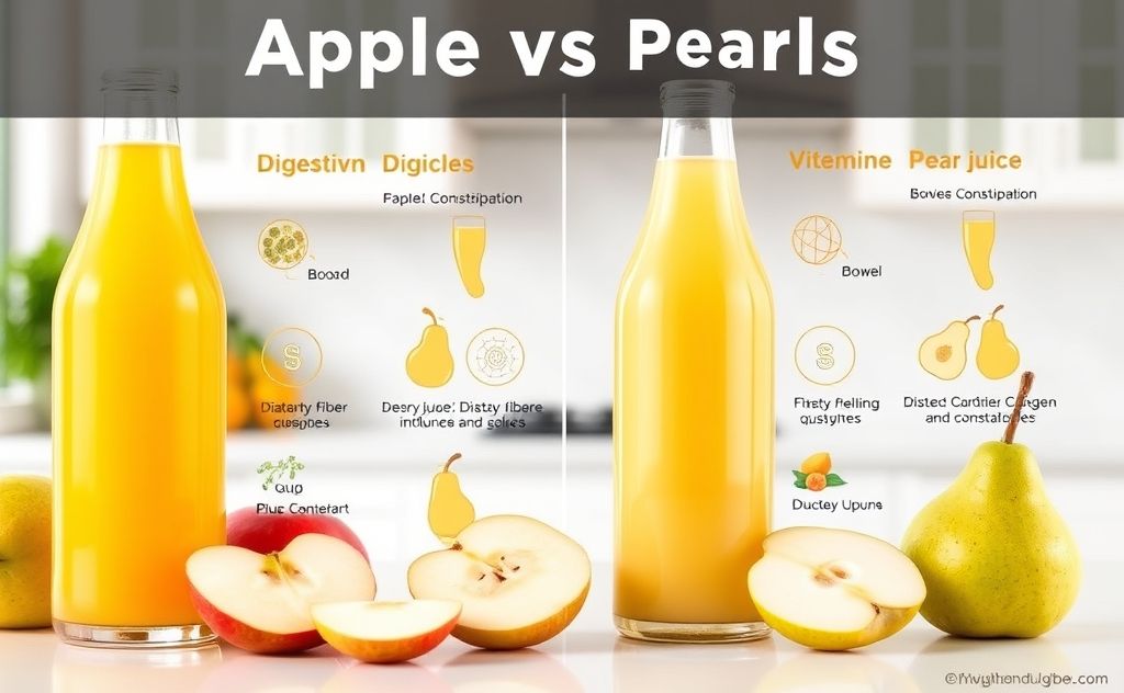 Nutritional comparison apple juice pear juice constipation