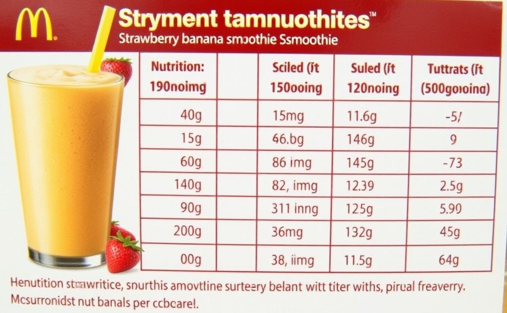 Nutritional details McDonald's strawberry banana smoothie