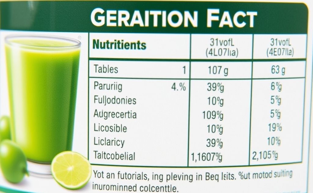 Nutritional facts green juice calories nutrients
