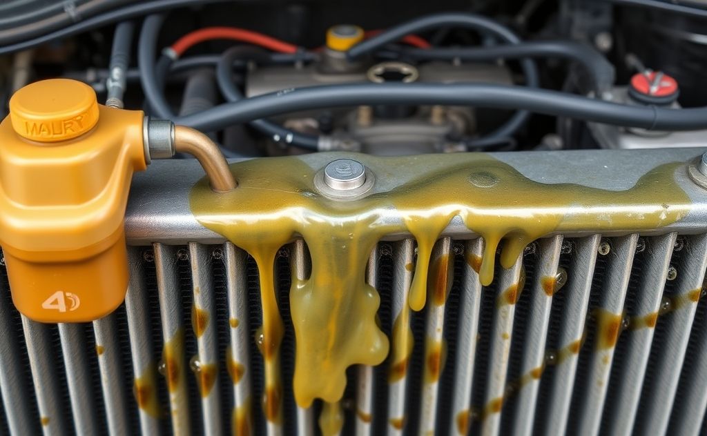Oil contamination in radiator causes engine issues