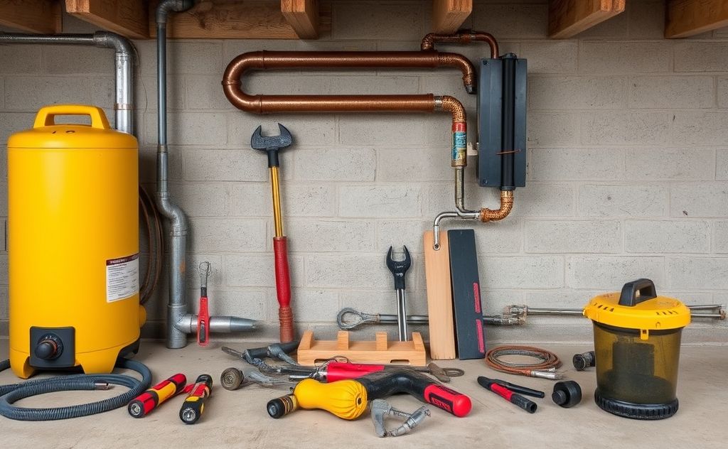 Oil heater installation process with tools and equipment