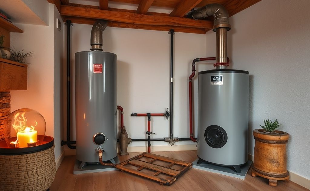 Oil heating system in a cozy home setting