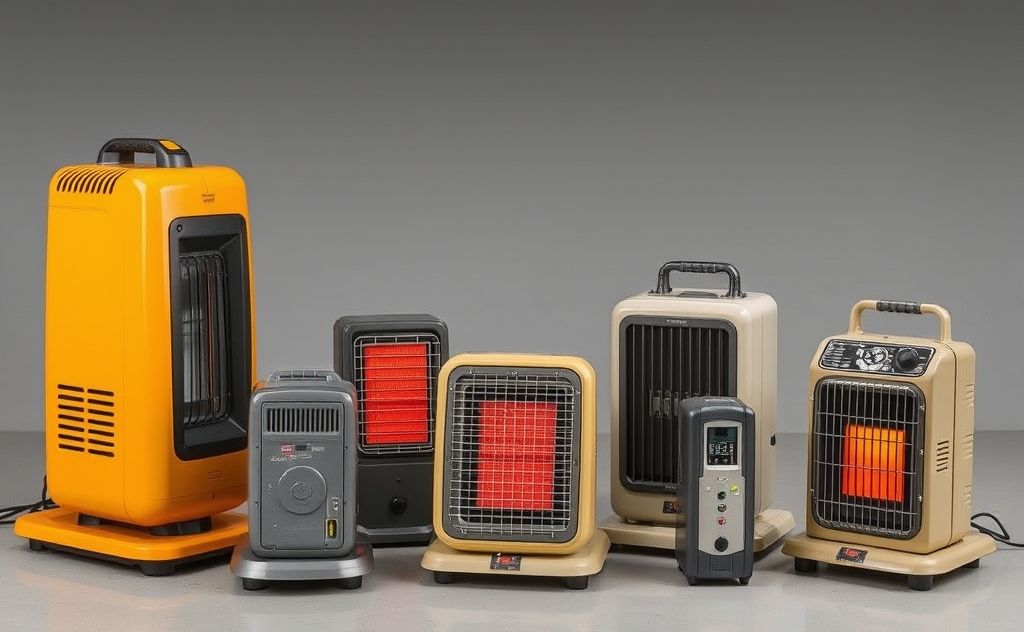 Oil portable heaters in various sizes and shapes