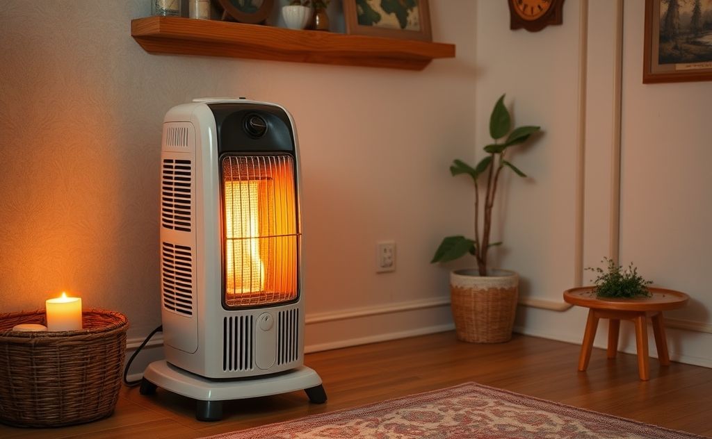Oil-filled heater in a cozy room setting