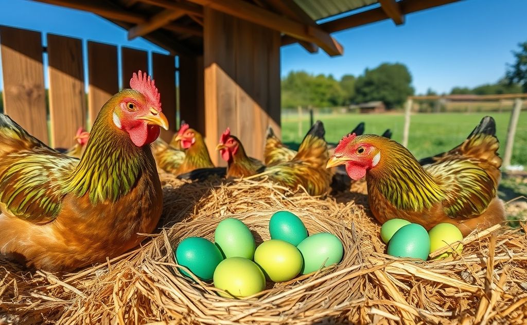 Olive Eggers chickens lay unique green eggs