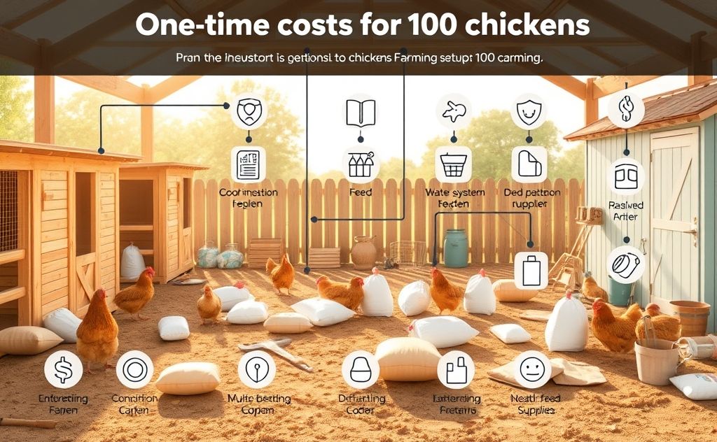 One-time costs to raise 100 chickens