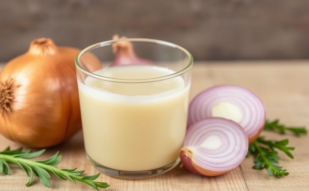 Onion juice application for healthy hair growth