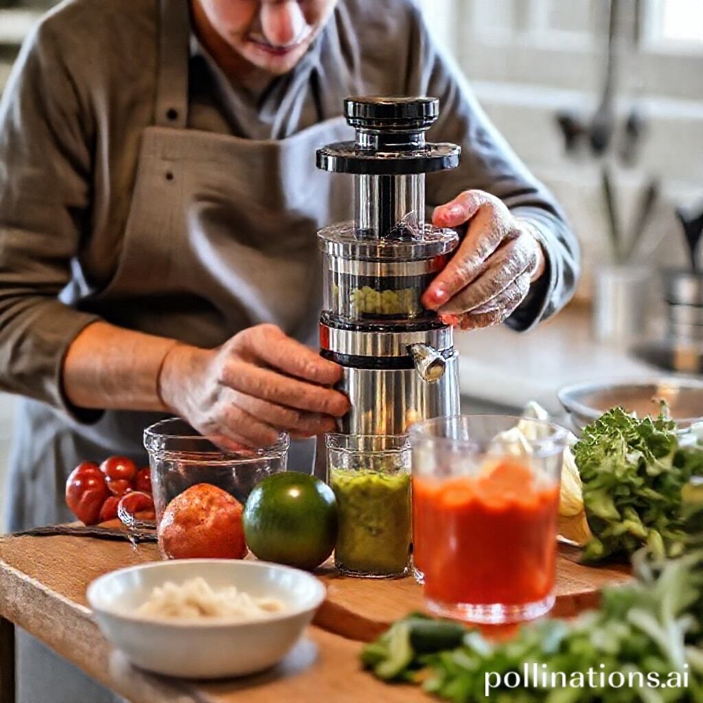 Omega juicer in operation