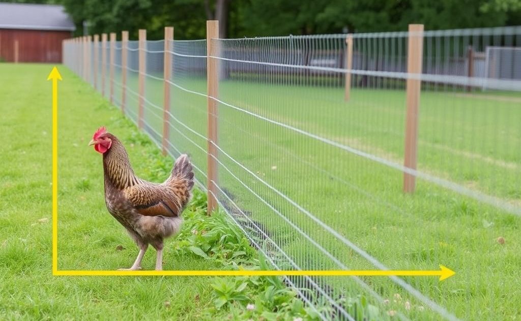 Optimal fence height for keeping chickens safe