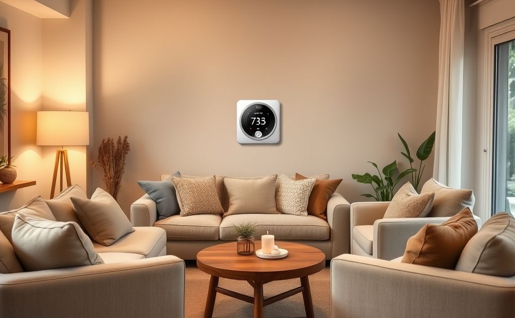 Optimal thermostat placement in a cozy room setting