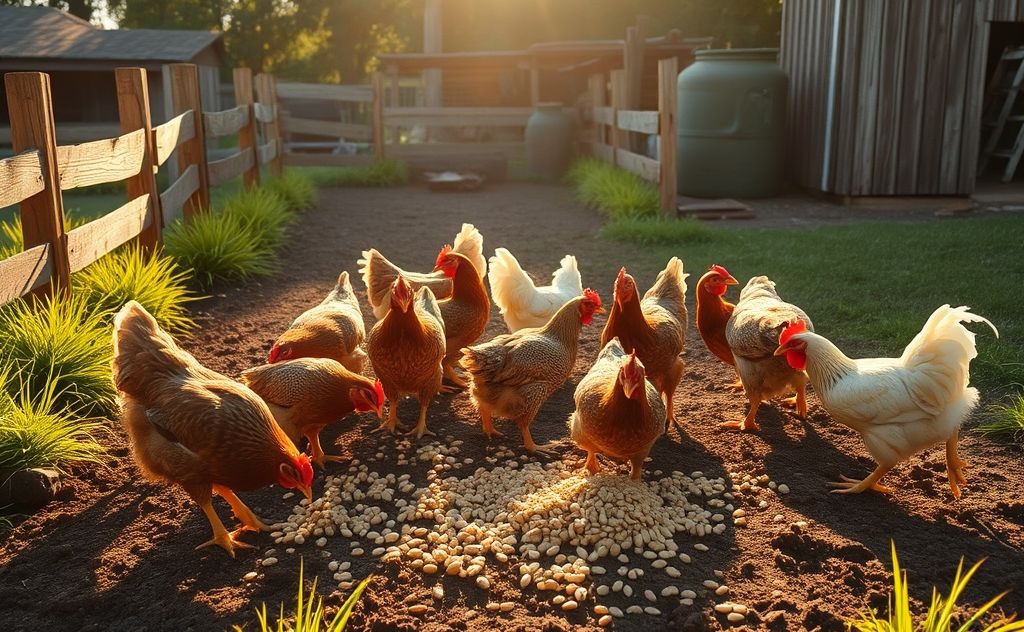 Optimal times for feeding chickens grains