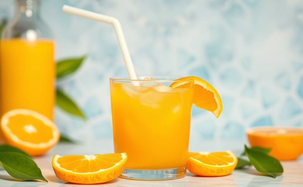 Orange juice in a vibrant, refreshing setting