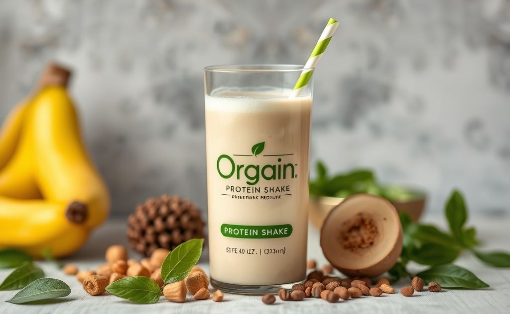 Orgain Protein Shake in a plant-based setting