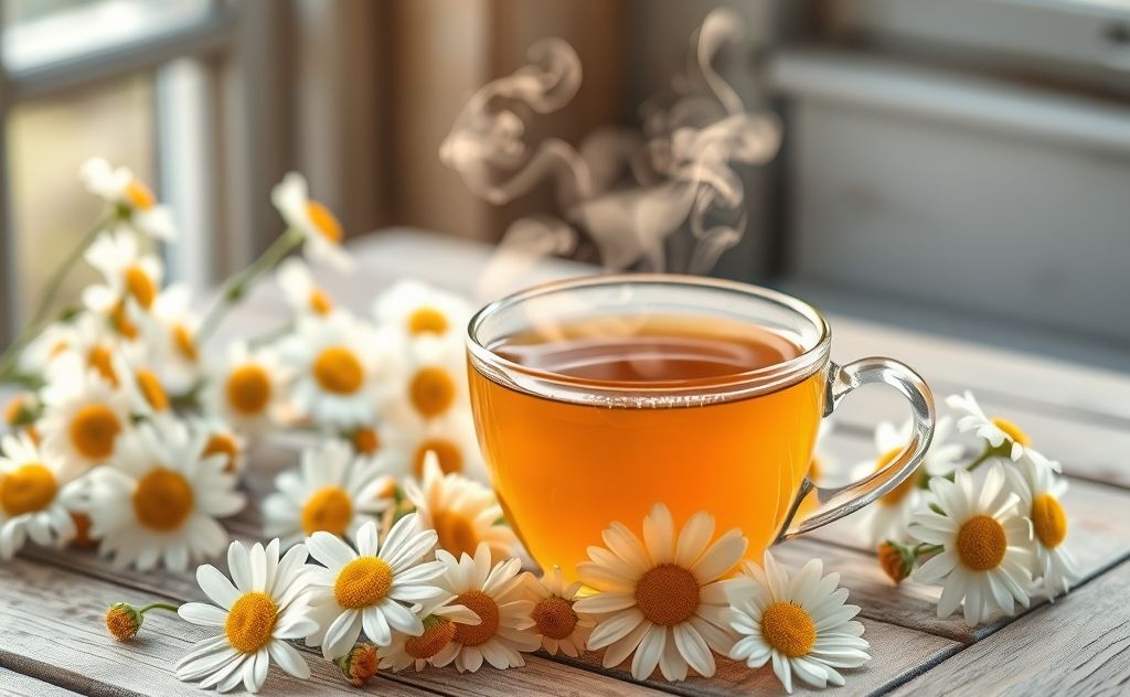 Organic chamomile tea eases digestive discomfort