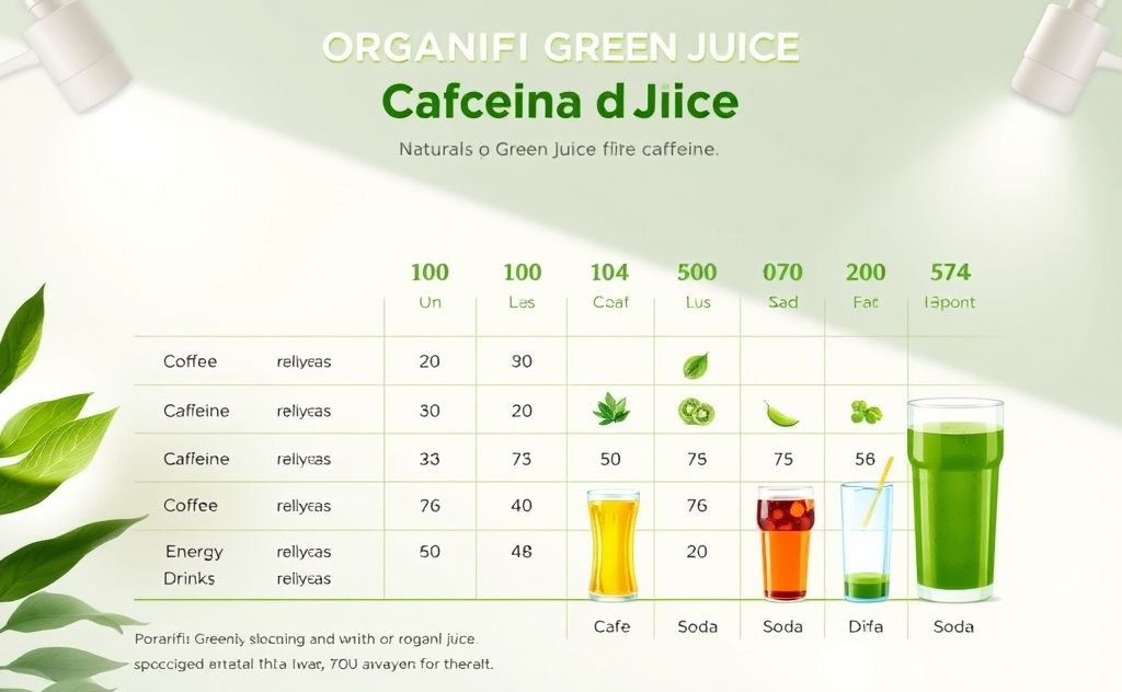 Organifi Green Juice caffeine versus other drinks